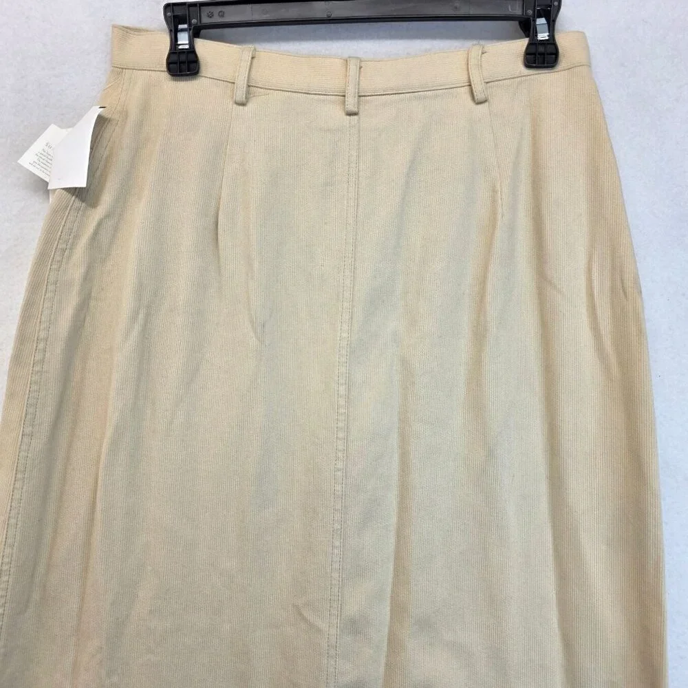 Susan Bristol Y2K Earth Angel Maxi Skirt Size 12 Almond Corduroy Retro Modest